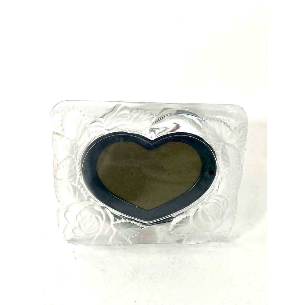 Studio Nova Crystal Heart Picture Frame Frosted Rose Floral Japan 5.5x4.25